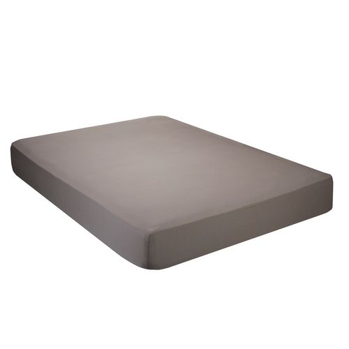 Drap-housse Élastique 100 % Coton Respirant Gris 135x190/200cm