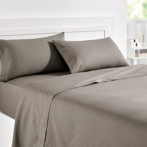 Drap-housse Élastique 100 % Coton Respirant Gris 135x190/200cm