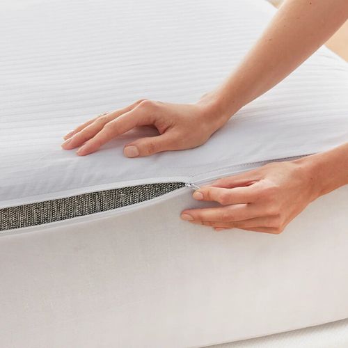 Housse De Matelas 135x196cm- Pikolin Home- 100% Coton- Fermeture Éclair En L