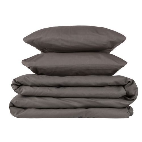 Housse De Couette Et Oreiller 180x190cm- Pikolin Home- Coton- Gris