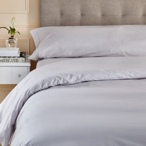 Housse De Couette Et Oreiller 90x190cm- Pikolin Home- 200 Fils- Gris