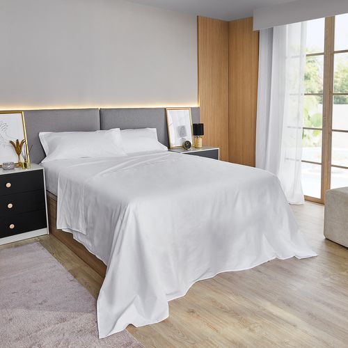 Parure De Draps 150x200cm - Pikolin Home - Coton - 300 Fils - Blanc