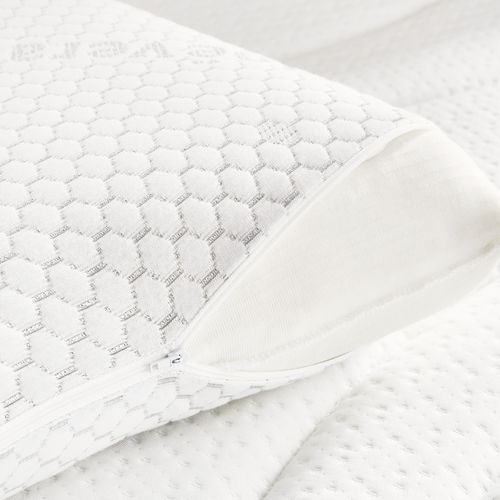 Oreiller En Mousse à Mémoire De Forme Dermoprotectrice Fermeté Moyenne - Pack De 2 - 90 Cm