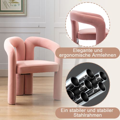 Chaises Modernes En Velours, Lot De 2 - Chambre/salon, Design Rembourré Confortable