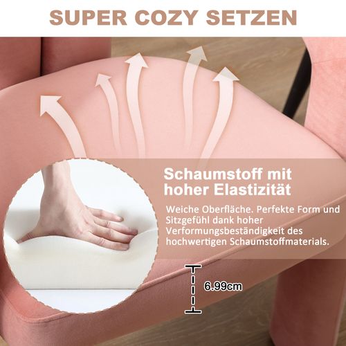Chaises Modernes En Velours, Lot De 2 - Chambre/salon, Design Rembourré Confortable