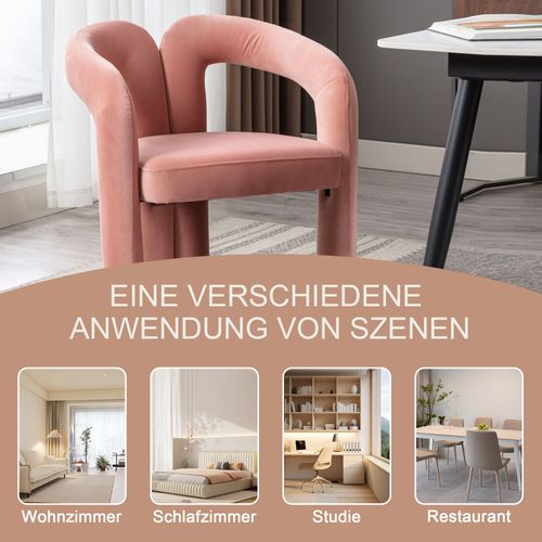 Chaises Modernes En Velours, Lot De 2 - Chambre/salon, Design Rembourré Confortable