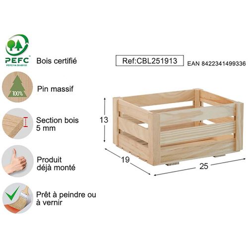 Caisse De Rangement En Pin Massif Home Box Petite