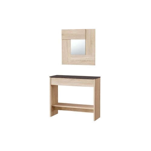Console D'entrée Elvie Avec Tiroir Et Miroir - Bois