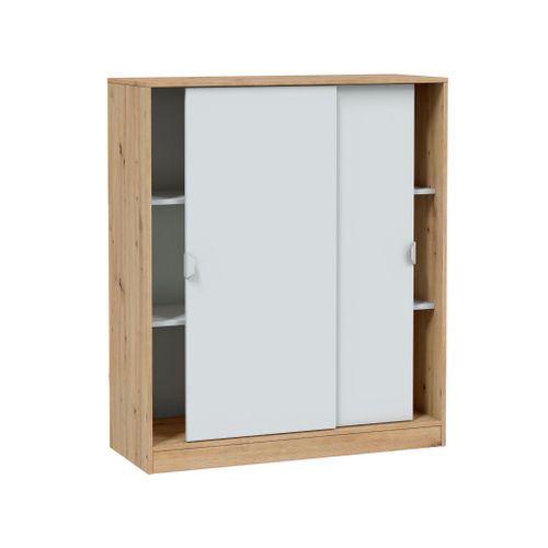 Meuble Chaussures Bois Naturel 16 Paires