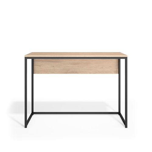 Bureau En Mélamine Et Métal, London, Chêne Clair