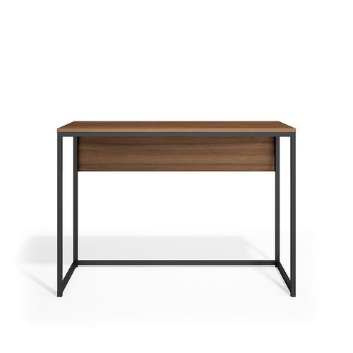 Bureau En Mélamine Et Métal, London, Noyer Foncé