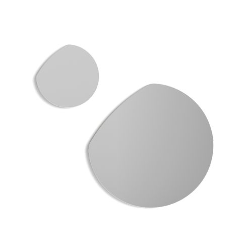 Lot 2 Miroirs Ronds Herdasa Lune Blanc Ø25 Cm + Ø50 Cm