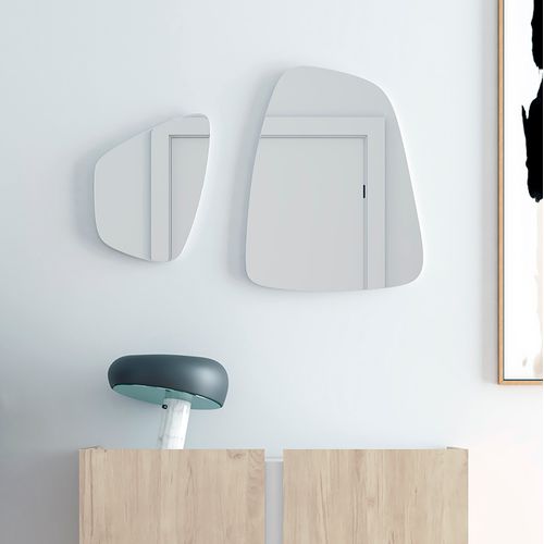 Lot 2 Miroirs Organiques Herdasa Singular Noir 40x32x2 Cm + 60x47x2 Cm