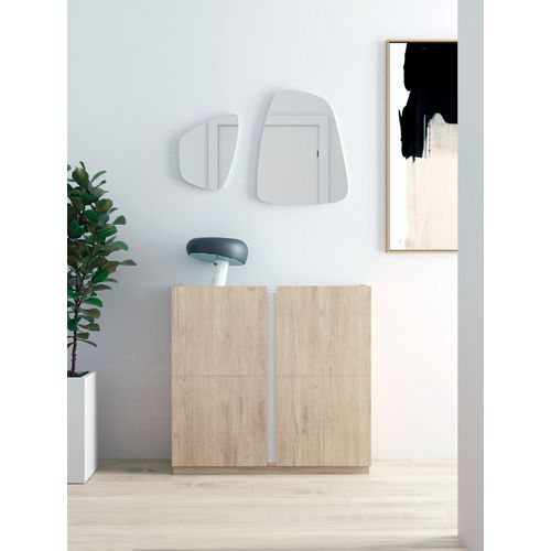 Lot 2 Miroirs Organiques Herdasa Singular Taupe 40x32x2 Cm + 60x47x2 Cm