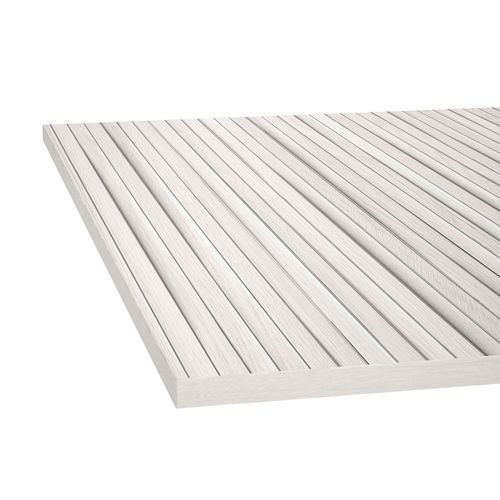 Meuble à Chaussures Modèle Sunne, Blanc Antique Portes Effet Lattes, 87x90x27 Cm