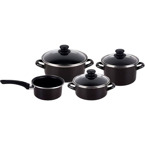 Magefesa Batterie De Cuisine En Acier Émaillé Noir