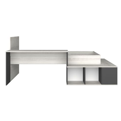 Lit 90x200 cm avec bureau et rangements BLAKE imitation chêne et noir