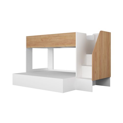 Lit superposé 90x190 et 140x190 cm ALEX imitation chêne et blanc