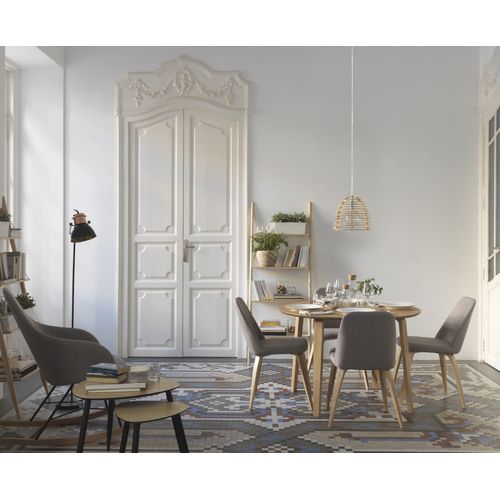 Lot De 2 Chaises En Bois Tapissées Grises