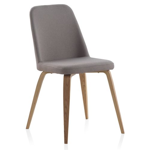 Lot De 2 Chaises En Bois Tapissées Grises