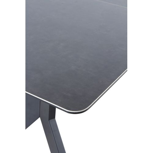 Table à Rallonge En Céramique Grise Avec Pieds En Métal 160/210x90