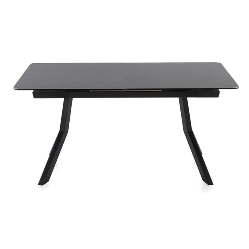 Table à Rallonge En Céramique Grise Avec Pieds En Métal 160/210x90