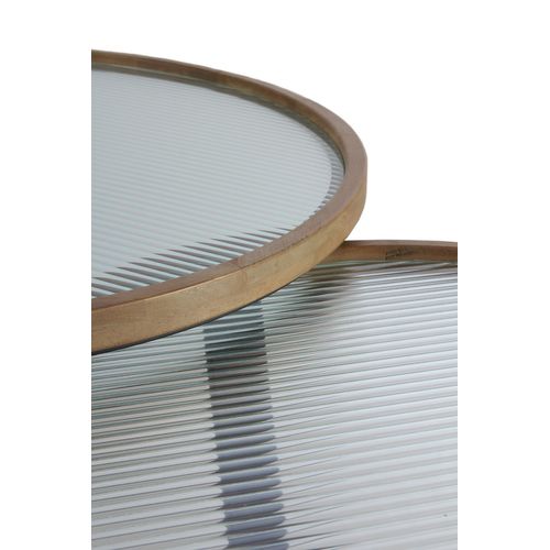 Lot De 2 Tables Basses Rondes Avec Verre