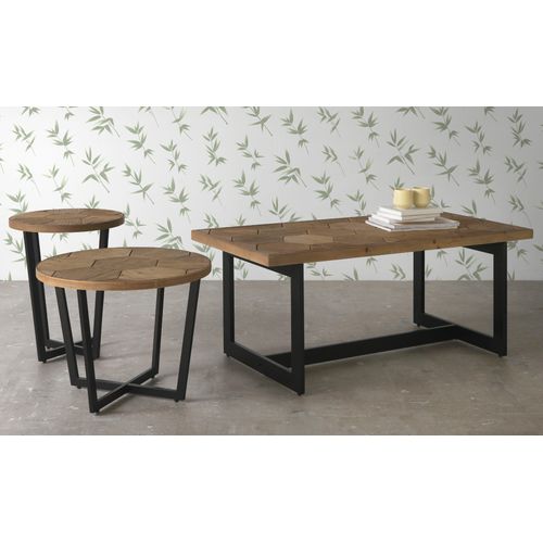 Table Basse En Frêne Avec Pieds En Métal