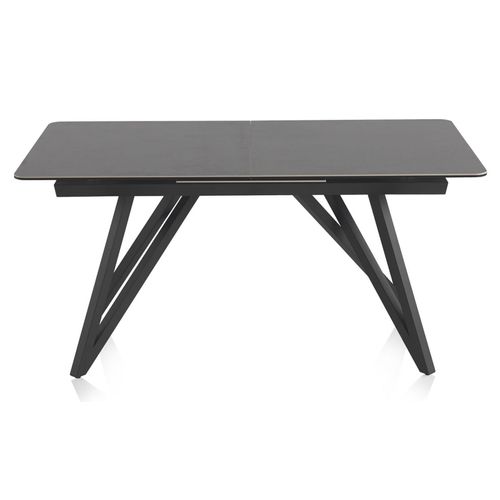 Table à Rallonge En Céramique Grise Avec Pieds En Métal 160/210x91