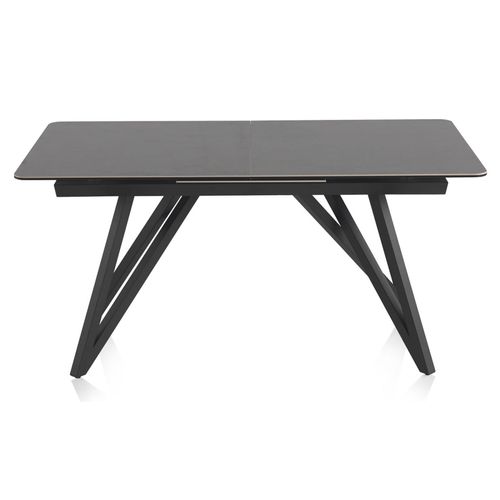 Table à Rallonge En Céramique Grise Avec Pieds En Métal 160/210x91