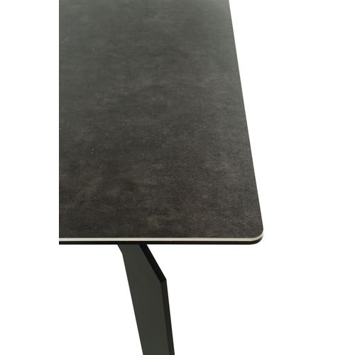 Table En Céramique Grise Avec Pieds En Métal 150x91