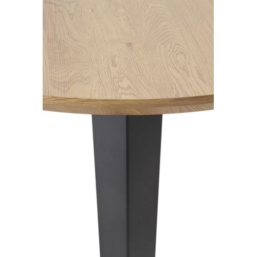 Table En Mélaminé Effet Frêne Avec Pieds En Métal Diamètre 110