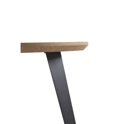 Table En Mélaminé Effet Frêne Avec Pieds En Métal Diamètre 110