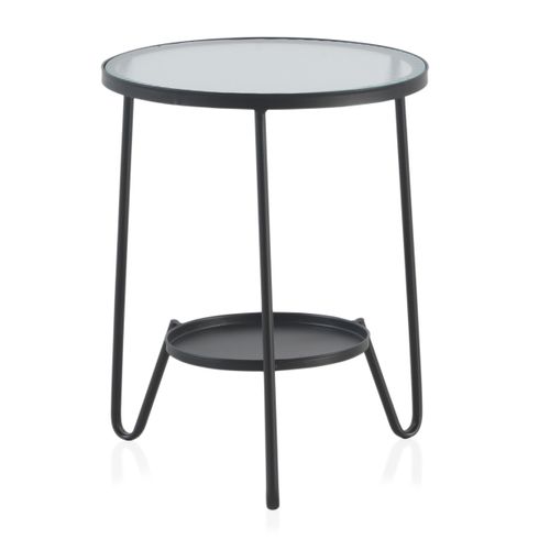 Table D'appoint En Métal Avec Verre