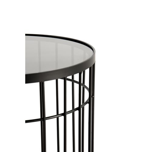 Lot De 2 Tables D'appoint En Métal Avec Verre