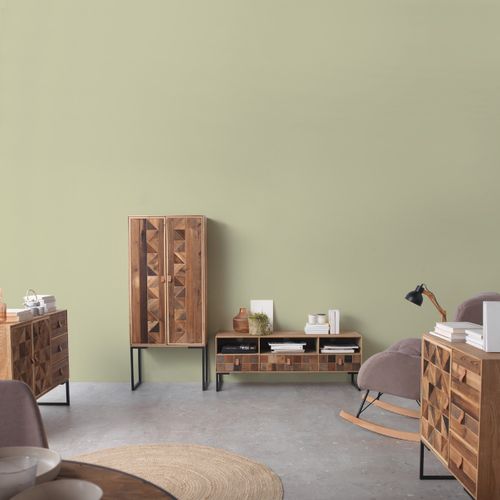 Meuble TV Plaqué En Frêne Avec Façade En Bois Recyclé