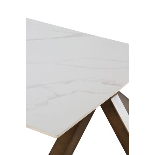 Table à Rallonge En Céramique Blanche 160/210x90