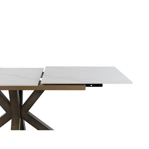 Table à Rallonge En Céramique Blanche 160/210x90