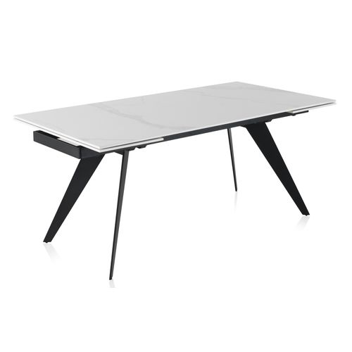 Table à Rallonge En Céramique Blanche 180/260x95