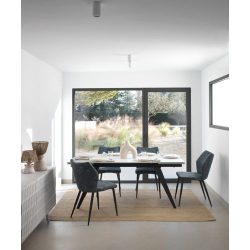 Table à Rallonge En Céramique Blanche 180/260x95