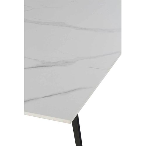 Table à Rallonge En Céramique Blanche 180/260x95