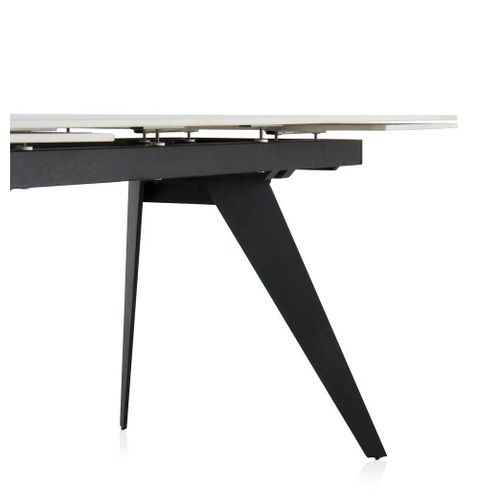 Table à Rallonge En Céramique Blanche 180/260x95