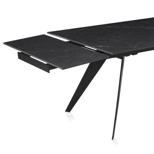 Table à Rallonge En Céramique Noire 180/260x95