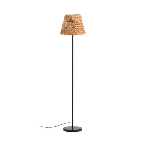 Lampadaire En Fibres Naturelles Et Base Métallique