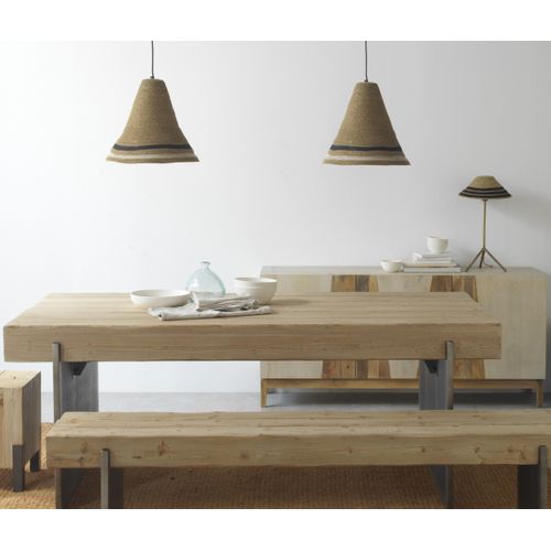 Lampe à Poser Avec Abat-jour En Fibres Naturelles Tressées