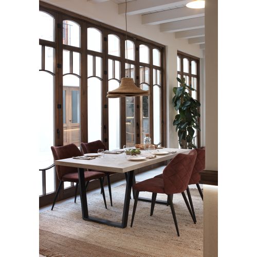 Table En Bois De Manguier Massif Patiné Blanc 160x90