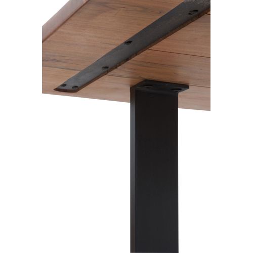 Table 140x80 En Acacia Massif Avec Pieds En Métal Noir