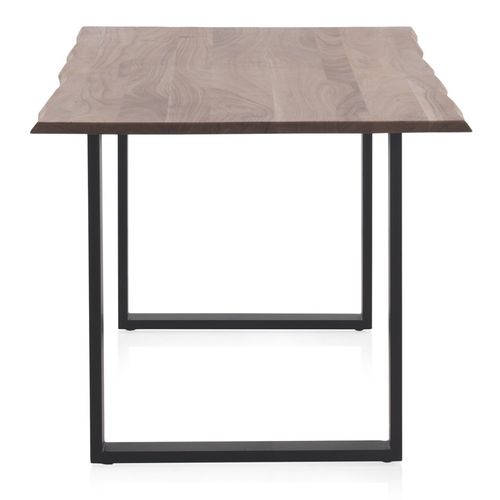 Table En Acacia Massif 160x90 Avec Pieds En Métal Noir
