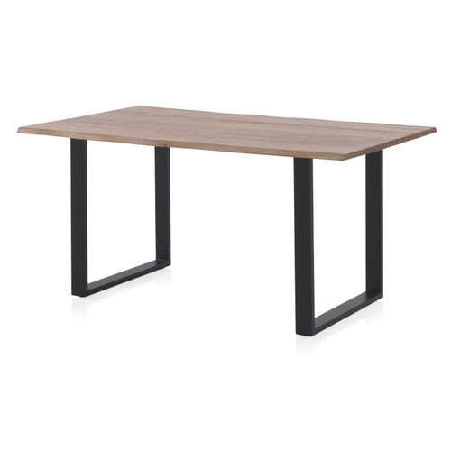 Table En Acacia Massif 160x90 Avec Pieds En Métal Noir