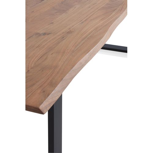 Table En Acacia Massif 160x90 Avec Pieds En Métal Noir